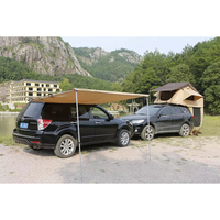 Tente de camion tout-terrain 4x4 en tissu Oxford avec auvent pour le camping, avec poteau en fibre de verre automatique monocouche et toit en toile de coton