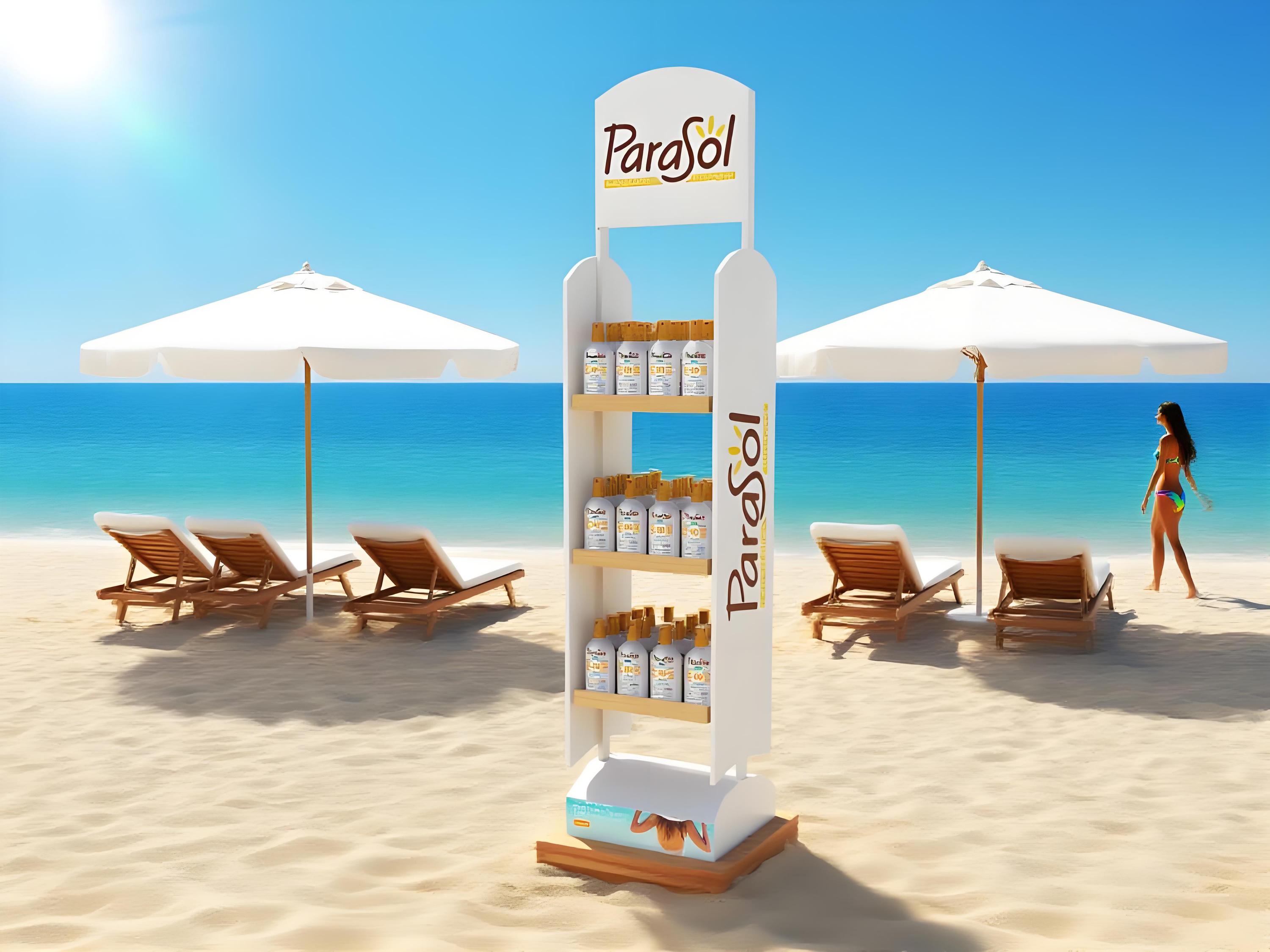 Apache Custom Metal Double-Side Skincare Display Stand for Beauty Store, Supermarket Shelves for Sunscreen,creams — view 3