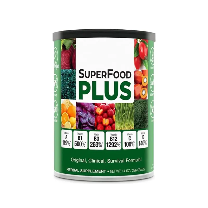 SuperFood 100 Vitaminas e Minerais Concentrados Suplemento Dietético Nutrição Diária e Aumento de Energia Livre de Glúten e Não-OGM V