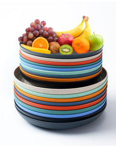 Assiettes à dîner incassables biodégradables assiette ronde en paille de blé vaisselle écologique assiettes alimentaires plat à collation rond en <span class=keywords><strong>plastique</strong></span> - Product Image 1