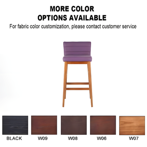 Leisure Simple Style Courtyard Teak Wood Chair Outdoor <b>Garden</b> Patio Hotel Bar <b>Stool</b> With Cushion for Home and Hotel - Product Image 3