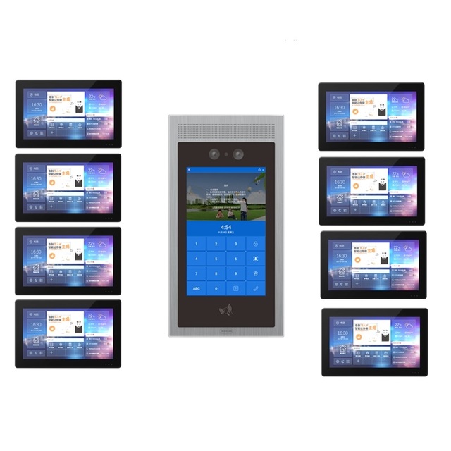 Tuya App Remote Control Ip Wifi Video Door Intercom with Face Recognition and IC Card Unlocking for Multi Apartments Buildings