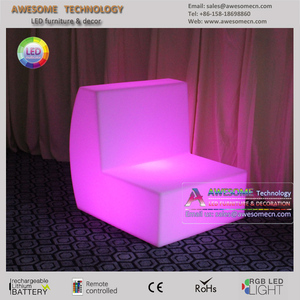 Canapé de luxe 4 places en forme de I, éclairé par Led, pour Restaurant (Sf201) - Product Image 6