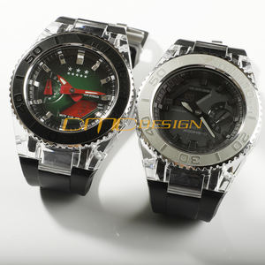 Bracelet en caoutchouc fluoro de remplacement et boîtier transparent avec kit de modification de lunette en acier inoxydable pour bracelets de montre <span class=keywords><strong>GA</strong></span>-<span class=keywords><strong>2100</strong></span> - Product Image 2