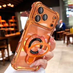 Funda de Silicona Transparente para iPhone 17 16 15 14 13 12 11 Pro Max, Soporte Magnético, Protector de Lente Integrado, Antigolpes con <span class=keywords><strong>Airbag</strong></span> - Product Image 1