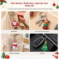 Porte-clés mousqueton de Noël en PVC 3D style Chibi Anime, Père Noël, Bonhomme de neige, Arbre, pour cadeaux de fêtes