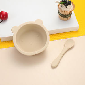 Juego de Vajilla de Silicona con Diseño de Oso de Dibujos Animados, Tazón de Alimentación <span class=keywords><strong>Complementaria</strong></span> para Niños, Bandeja Antideslizante, Juego de Tres Piezas para Alimentación de Bebés de <span class=keywords><strong>6</strong></span> <span class=keywords><strong>Meses</strong></span> - Product Image 3