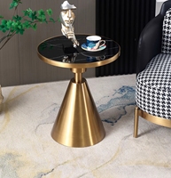 Table basse d'hôtel en acier inoxydable, table ronde de luxe légère pour la maison, table d'appoint amovible pour canapé d'angle