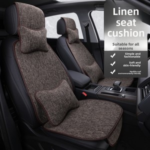 Cuscino per Sedile <span class=keywords><strong>Auto</strong></span> Estivo Rinfrescante, Set Tre Pezzi in Lino con Imbottitura in Spugna, Traspirante e Antiscivolo, <span class=keywords><strong>Universale</strong></span> - Product Image 4