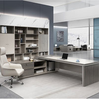 Bureau de direction moderne, table de patron, mobilier de bureau en mélamine, bureau de direction pour le bureau