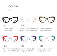 Monture de lunettes optiques anti-lumière bleue Partagas Butterfly Shape Spring Hinge CP Pin-in Arms Style pour femmes