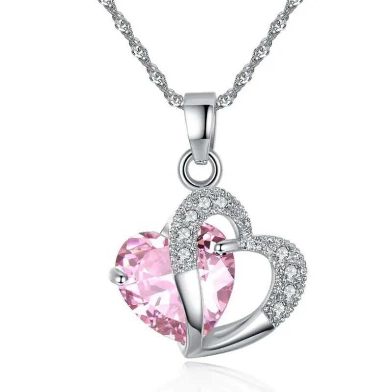 Хрустальное ожерелье с подвеской в форме сердца, ожерелье с подвеской в виде сердца для мамы