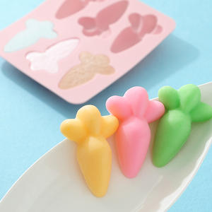 Vente flash, moules en silicone sans BPA, 6 cavités, forme de carotte, carrés, antiadhésifs, moules en silicone pour bonbons, gelée, gommes - Product Image 5