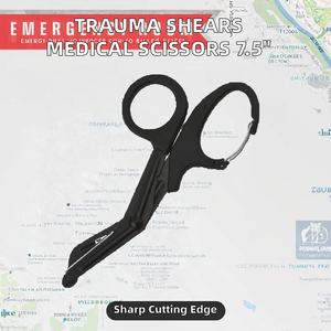 กรรไกรตัดบาดแผลอุตสาหกรรม ขนาด 19 ซม. 7.5 นิ้ว ทำจากสแตนเลส ปลายทู่ คมกริบ ขอบหยัก - Product Image 2