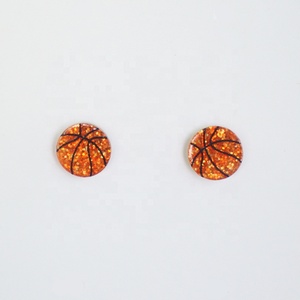 Boucles d'oreilles sportives pour femmes en acrylique scintillant, boucles d'oreilles de baseball, softball, rugby, basketball, football, soccer pour le jour du match - Product Image 5