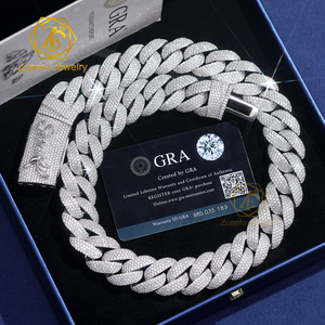 Cadena Cubana <span class=keywords><strong>de</strong></span> Moissanita Blanca <span class=keywords><strong>con</strong></span> <span class=keywords><strong>Oro</strong></span>, Pasa Prueba <span class=keywords><strong>de</strong></span> Diamante VVS, Cadena Miami <span class=keywords><strong>de</strong></span> Plata 925 <span class=keywords><strong>con</strong></span> <span class=keywords><strong>Nombre</strong></span> y Logotipo - Product Image 2