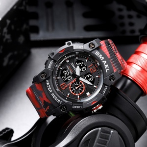 Montre numérique pour homme SMAEL 8007MC camouflage, fond en acier inoxydable, étanche 5ATM, logo personnalisé, montres de sport pour homme - Product Image 4