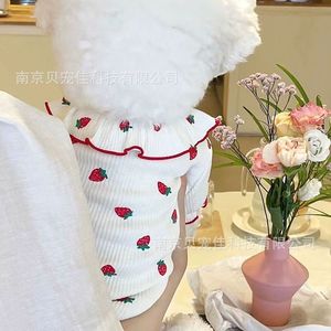 Ropa de verano de encaje fino con estampado de fresas para mascotas: Teddy, panda, gato, Schnauzer, Poodle, perros pequeños - Product Image 5