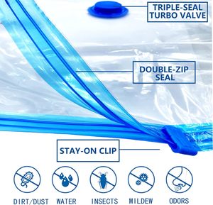 <strong>Extra</strong> <strong>Large</strong> 6 Pack Eco-Friendly Compression Vacuum <strong>Storage</strong> <strong>Bags</strong> 100 X 80cm Double Zip Seal Reusable Dustproof Multifunction - Product Image 3