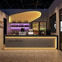 Comptoir de bar moderne en bois pour la maison et les restaurants avec un design écologique, durable et résistant à l'eau