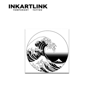 Tatuajes Temporales de la Gran Ola al por Mayor, Tatuaje Falso de Larga Duración de 15 Días, Resistente al Agua, Arte Corporal Natural con Jugo de Frutas para Brazos, Suministro de Adhesivos - Product Image 3