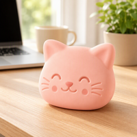 Jouet anti-stress en PU en forme de chat, à presser, à récupération lente, avec poudre dorée, 14 pièces unisexe pour fêtes