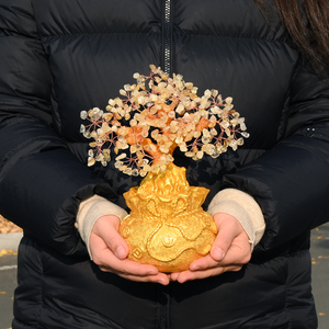 Wholesale Natural Crystal Money <b>Tree</b> Ornaments Citrine Money <b>Tree</b> for Home Decoration - Product Image 5