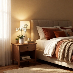 Pianta Artificiale Realistica con Boccioli per Comodino Camera da Letto, <span class=keywords><strong>Bagno</strong></span> e Decorazione Centro Benessere, Orchidea Phalaenopsis Artificiale - Product Image 1