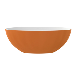 Baignoire autoportante moderne en aluminium pour bain profond avec drain, pour hôtel, en pierre artificielle orange, directement de l'usine - Product Image 2
