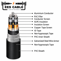 Câble d'alimentation blindé en acier 18/30KV, aluminium XLPE PVC, moyenne tension, ignifuge, pour distribution d'énergie 25 50 240 630MM2