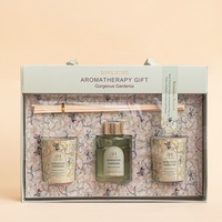 Coffret Cadeau d'Aromathérapie en Rotin et Verre, Bougie Parfumée Désodorisante Sans Alcool, Livraison Transfrontalière en 15-30 Jours, Souvenir Imprimé