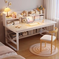 Bureau d'étude et d'écriture intégré Zhishuyunfang pour chambre d'étudiant avec étagère et chaise détachable en MDF – Bureau informatique simple