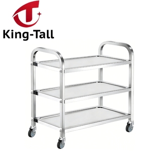 Chariot de <span class=keywords><strong>service</strong></span> commercial en acier inoxydable, à 3 niveaux pour restaurant, hôtel, restauration et cuisine commerciale - Product Image 1