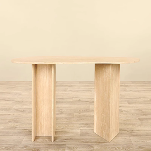 Muebles de mármol, base de Trillo de diseño personalizado, forma irregular, Calacatta viola, mesa consola moderna con mármol y oro - Product Image 3