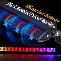 Nouvelle barre lumineuse LED RGB 6D multicolore à changement de couleur contrôlé de 52 pouces, étanche IP67 pour véhicules tout-terrain, VTT, UTV et camions