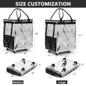 Bolsa de Compras Plegable Reutilizable, Bolsa de Supermercado de Gran Capacidad con 4 Ruedas Resistentes para el <span class=keywords><strong>Mercado</strong></span> - Product Image 3