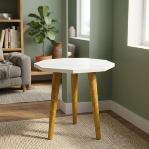 Modern Designer Wooden <b>Coffee</b> <b>Table</b> Octagonal Shape Natural Solid Wood <b>Legs</b> Living Room Furniture Eco-Friendly Handmade Bedroom - Product Image 5