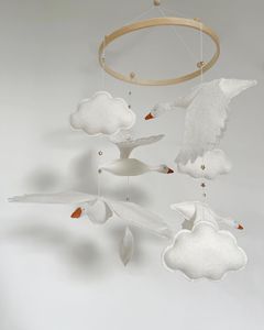 Minimalista ins Goose cuna de bebé móviles personalizados de alta calidad ligero giratorio <span class=keywords><strong>blanco</strong></span> vivero móvil para niños niñas - Product Image 1