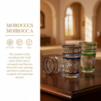 Gobelet en verre classique marocain coloré de 130 ml avec motif floral – Portable, réutilisable, sans danger pour les aliments, pour usage domestique, unisexe, vente en gros