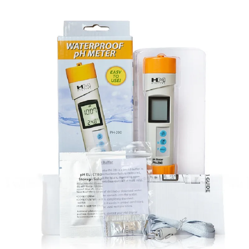 HM Digital PH-200 Waterproof PH Meter - Portable Digital PH Meter