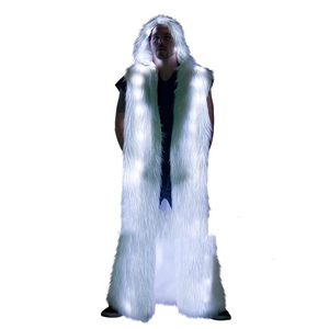 Dasheng Led Tron Dance Wear Halloween Light up Costume Party <strong>Rave</strong> <strong>Clothing</strong> Clothes Women <strong>Men</strong> Wear Led Fur Dance Jacket - Product Image 1