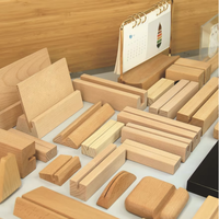 Support et présentoir multifonctionnel personnalisé en bois massif pour cartes de visite avec base de bureau et décoration de table