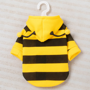 Autumn Winter Fleece Lined Dog <b>Clothes</b> Wearable Bee Hoodie with Leash Hole Pet Apparel for Small Dogs & <b>Cats</b> Wholesale Availa - Product Image 2