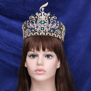 BELLEWORLD luxe complet rond strass coronas y diadèmes 5 couleurs bonne qualité diadèmes et couronnes mariage diadème couronne nuptiale - Product Image 2