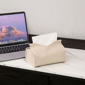 Boîte à mouchoirs en cuir 20x12x13cm pour voiture, salon, salle de bain, organiseur de bureau haut de gamme - Product Image 5