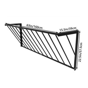 Mangeoire à <span class=keywords><strong>foin</strong></span> <span class=keywords><strong>pour</strong></span> chevaux Mangeoire à <span class=keywords><strong>foin</strong></span> <span class=keywords><strong>pour</strong></span> bétail de 63 ''de long avec support à <span class=keywords><strong>foin</strong></span> mural en acier au carbone de grande capacité <span class=keywords><strong>pour</strong></span> chevaux moutons chèvres - Product Image 2