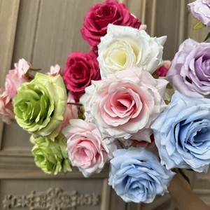 Vente chaude True <span class=keywords><strong>Fushia</strong></span> Rose Fleurs Artificielles Rose pour la Décoration de Mariage à la Maison - Product Image 5
