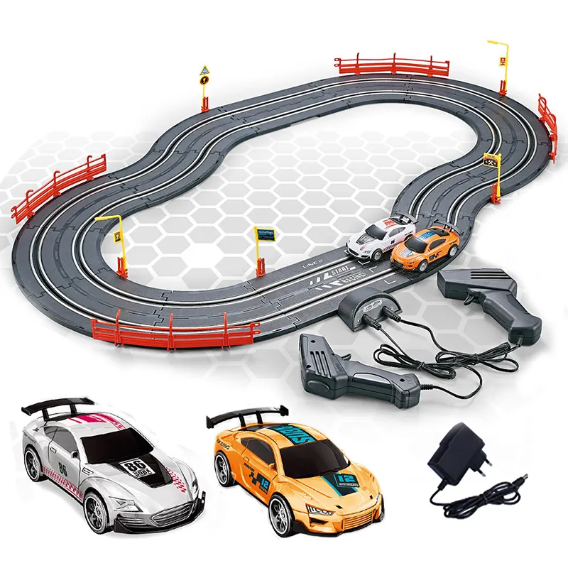 Holesale-pista de carreras eléctrica para niños, juguete de coche con ranura 1/43, mini coche de carreras