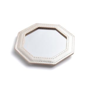 Customizable <b>Octagonal</b> White UV Printing PU Leather Single Sided Mini Pocket Gift <b>Mirror</b> for Women - Product Image 3