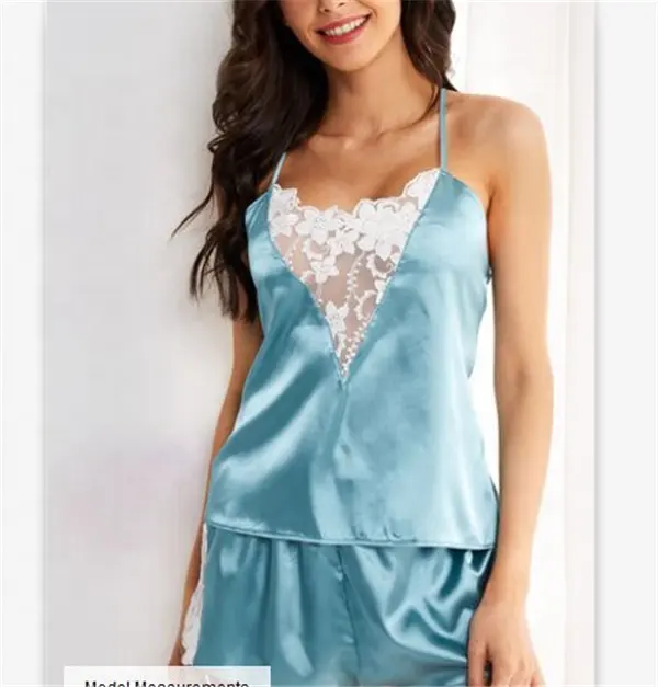 Biancheria Sexy pigiama donna camicia da notte in raso Sling Dress Backless Underwear pigiama